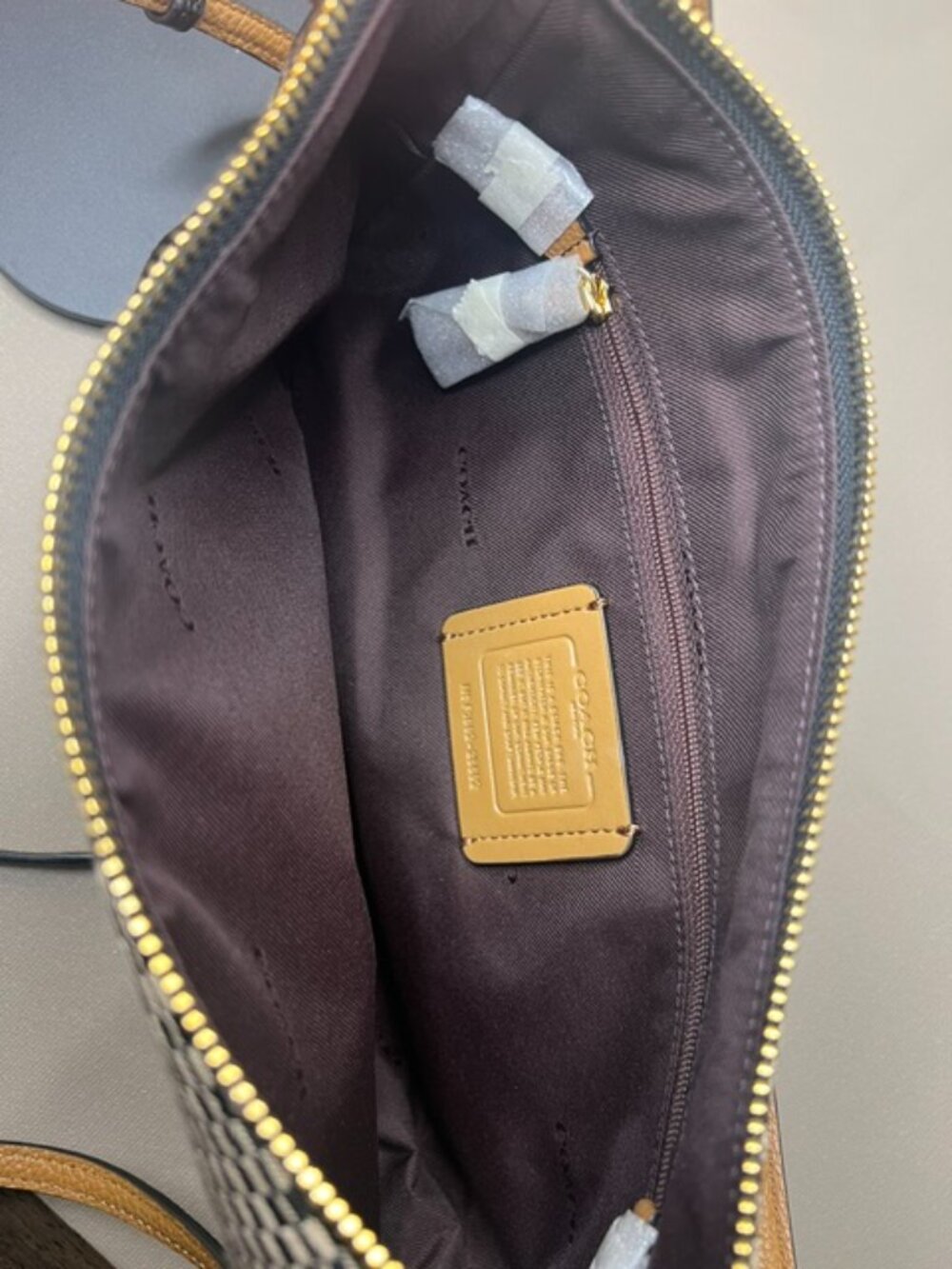 COACH Legacy Jacquard Chelsea Crossbody Bag in Black/Light Gold - Picture 4 of 10